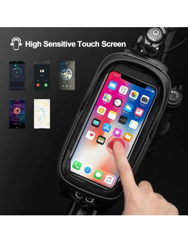 Rockbros torba na telefon na ramę, czarna