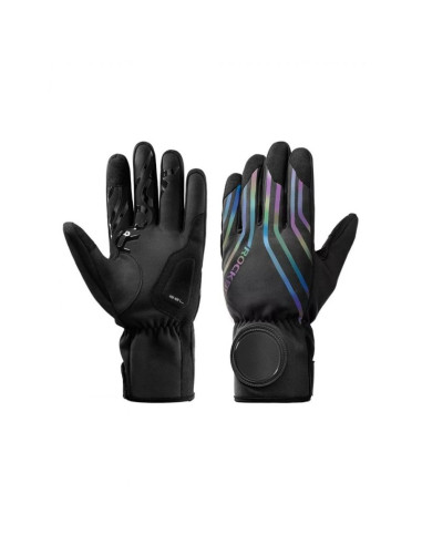Rockbros zimowe rękawiczki rowerowe czarne xl