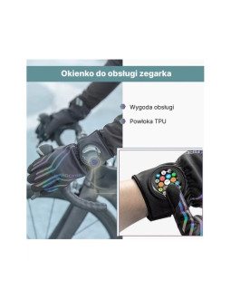 Rockbros zimowe rękawiczki rowerowe czarne xl 2