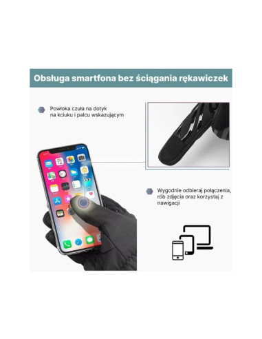 Rockbros zimowe rękawiczki rowerowe czarne xl