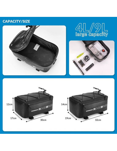 Rockbros torba rowerowa na bagażnik wodoodporna