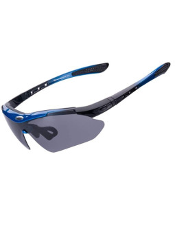 Rockbros okulary z polaryzacją 5 szkieł blue