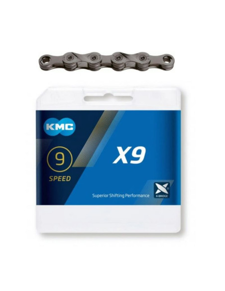 Kmc łańcuch x9 114 ogniw szary box