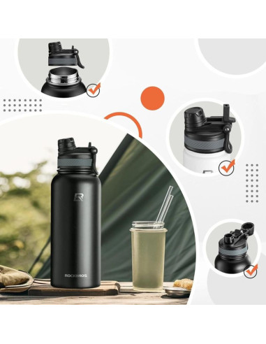 Rockbros bidon termiczny 35210029002 czarny 650 ml