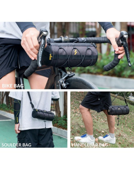 Rockbros torba rowerowa na kierownicę, tuba czarna