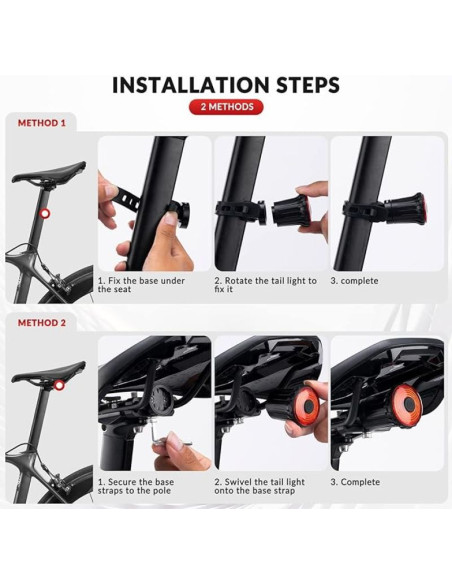 Rockbros lampka rowerowa tylna