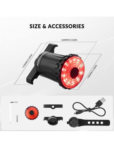 Rockbros lampka rowerowa tylna