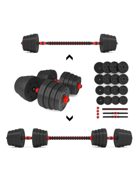 Sztangielki-sztanga  2w1 sgp30 hms 30 kg