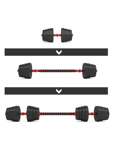 Sztangielki-sztanga  2w1 sgp30 hms 30 kg