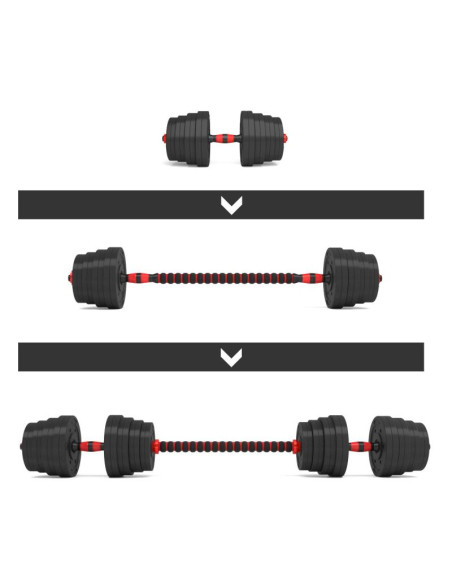 Sztangielki-sztanga  2w1 sgp30 hms 30 kg