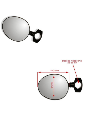 Lusterko ajs na obejmę czarne