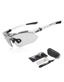 Rockbros okulary sportowe 0089 srebne polaryzacja