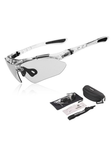 Rockbros okulary sportowe 0089 srebne polaryzacja