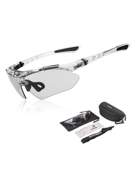 Rockbros okulary sportowe 0089 srebne polaryzacja