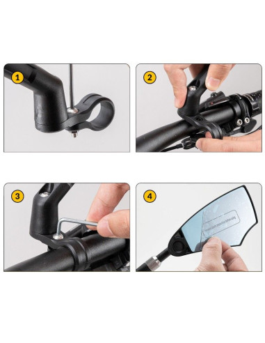 Rockbros lusterko rowerowe prawe 26210005002 czarn