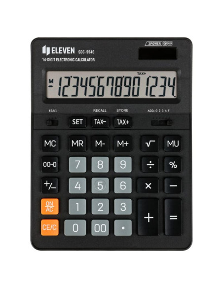 Eleven kalkulator biurowy sdc-554s czarny, zastępuje citizen