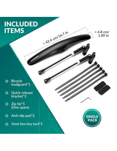 Rockbros błotnik rowerowy regulowany czarny fk-891