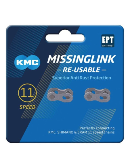 Kmc złączka 11r ept 2 sztuki srebrna 11 rz blister