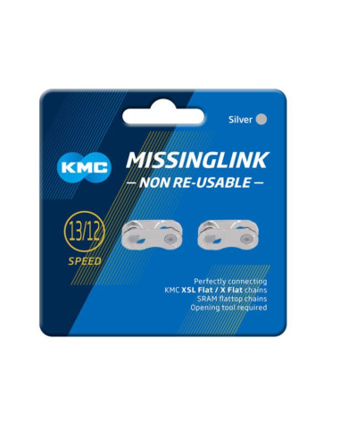 Kmc złączka flatnr 2 sztuki blister srebrna