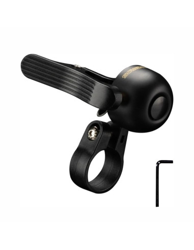 Rockbros dzwonek aluminiowy lewy montaż czarny
