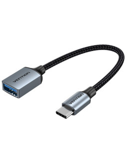 Kabel otg usb 3.0 vention usb-c do usb-a 0,15 m szary stop aluminium