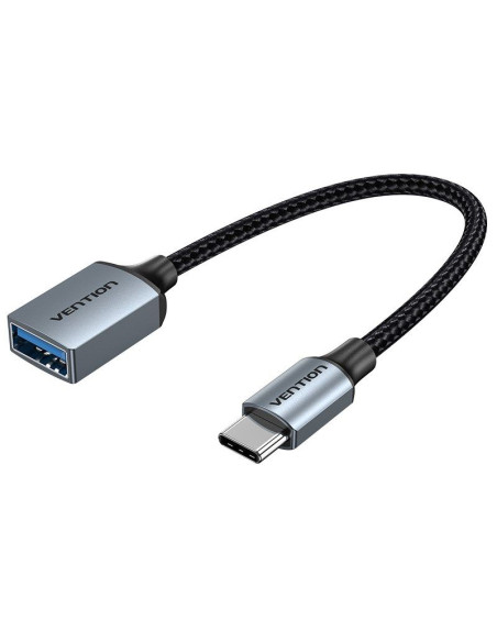 Kabel otg usb 3.0 vention usb-c do usb-a 0,15 m szary stop aluminium