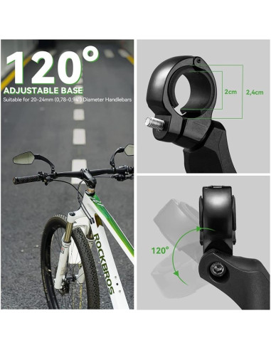 Rockbros lusterko rowerowe prawe 26210001002 czarn