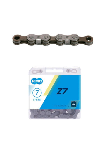Kmc łańcuch z7 szaro brązowy 114og box