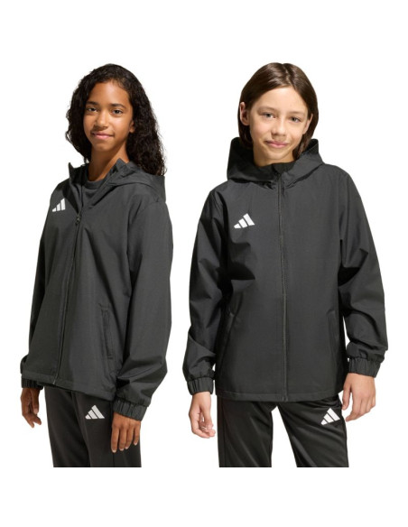 Kurtka dla dzieci adidas entrada 26 all weather czarna jz9104