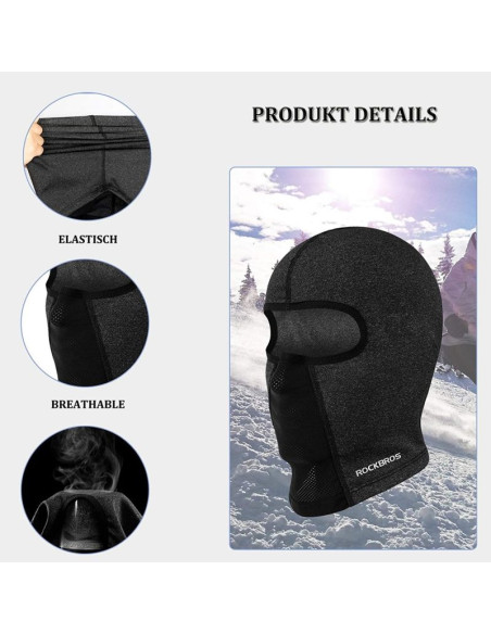 Rockbros ocieplana kominiarka/maska czarna