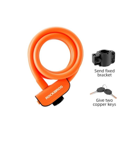 Rockbros zapięcie rowerowe rks515-or 1,1m pomarań