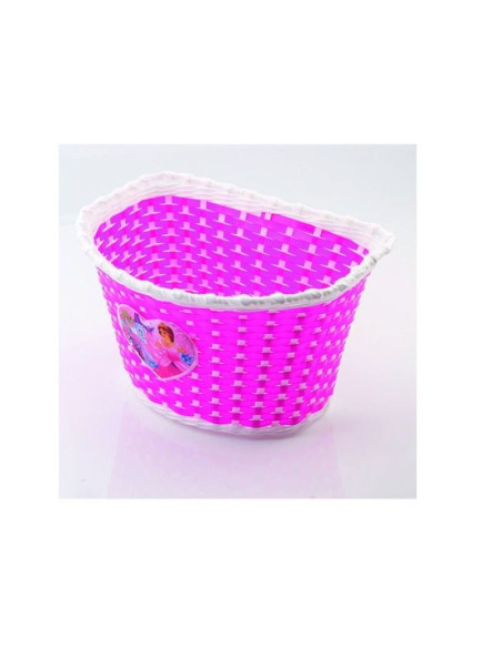 Koszyk rowerowy-plastik przód rózowy daisy