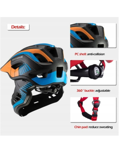 Rockbros kask rowerowy dziecięcy 53-58cm