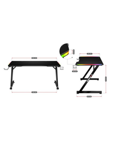 Biurko gamingowe huzaro hero 2.5 rgb