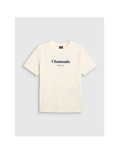 T-shirt loose z nadrukiem damski 4f 4fraw25ttshf3409-12s