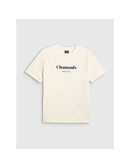 T-shirt loose z nadrukiem damski 4f 4fraw25ttshf3409-12s