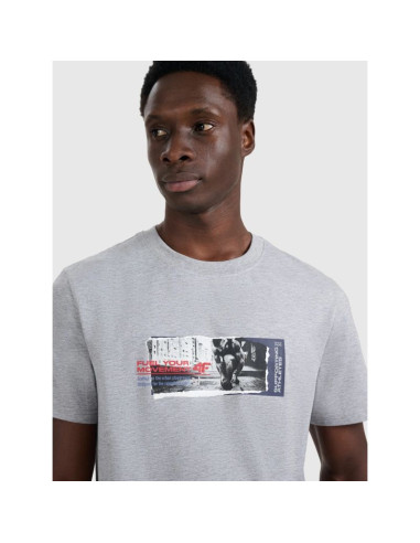 T-shirt regular z nadrukiem męski 4f 4fraw25ttshm3364-27m