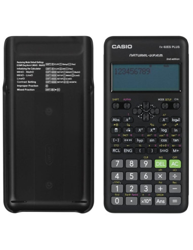 Casio fx-82esplus-2 kalkulator naukowy, 252 funkcje, 77x162mm, czarny box