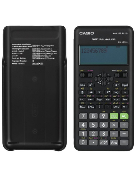 Casio fx-82esplus-2 kalkulator naukowy, 252 funkcje, 77x162mm, czarny box