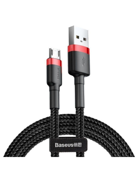 Kabel baseus cafule camklf-c91 (usb m - micro usb m  2m  kolor czarno-czerwony)