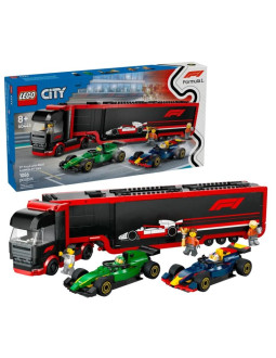 Lego city 60445 f1 ciężarówka z bolidami rb20 i amr24 f1