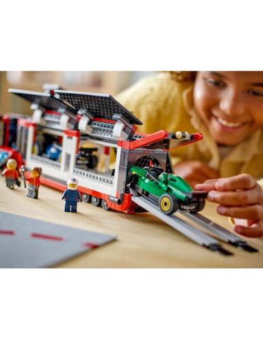 Lego city 60445 f1 ciężarówka z bolidami rb20 i amr24 f1