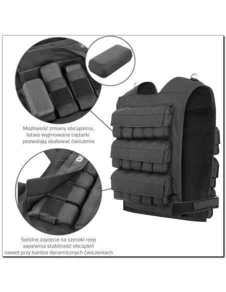 Kamizelka treningowa z obciążeniem 30kg cordura hms kto30
