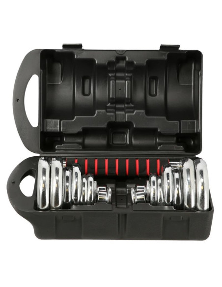 Sztangielki w walizce hms stc21 2 x 10 kg chrom