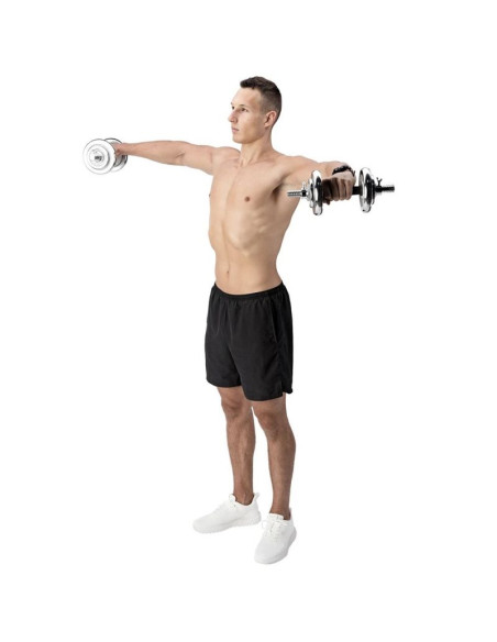 Sztangielki w walizce hms stc21 2 x 10 kg chrom