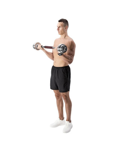 Sztangielki w walizce hms stc21 2 x 10 kg chrom