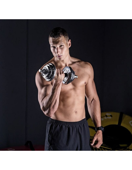 Sztangielki w walizce hms stc21 2 x 10 kg chrom