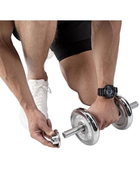 Sztangielki w walizce hms stc21 2 x 10 kg chrom