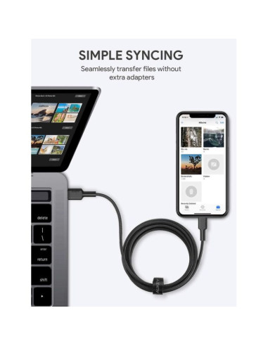 Aukey cb-cl03 nylonowy kabel usb c-lightning 2m pd