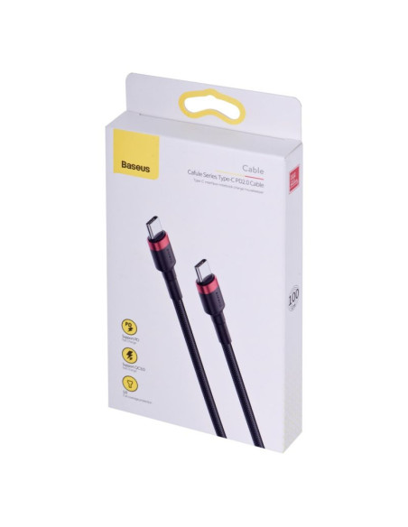 Baseus kabel usb-c do usb-c cafule 60w 1m, czarny